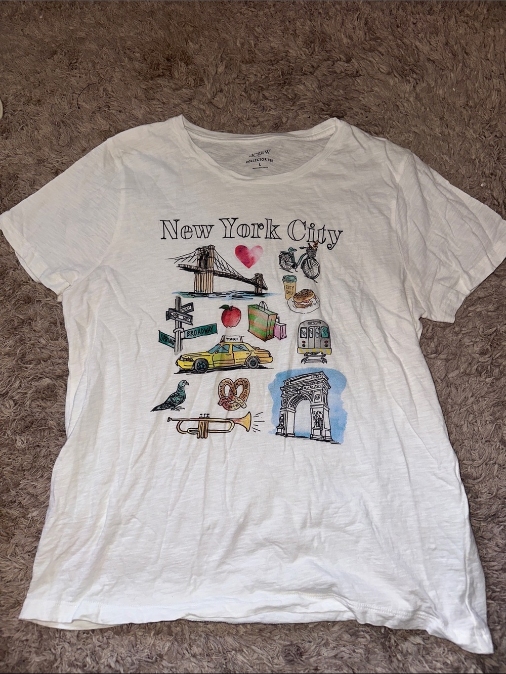 J. Crew New York City Graphic Tee - White